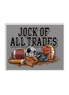 Stupell Industries Stupell Industries The Stupell Home Decor Art, Jock of All Trades Sports Balls Wall Plaque, 13 x 19, Design by Artist Antonio Reguerio  - Image 1