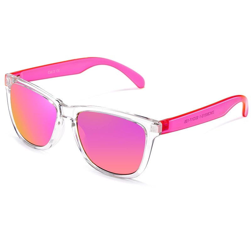 colossein نظارات شمسية كولوسين للنساء، إطار مربع كلاسيكي عدسات عاكسة UV400، نظارات شمسية وردية تناسب الشاطئ، العطلة، القيادة - Image 1