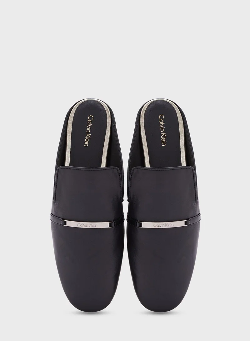 CALVIN KLEIN Logo Detailed Mules