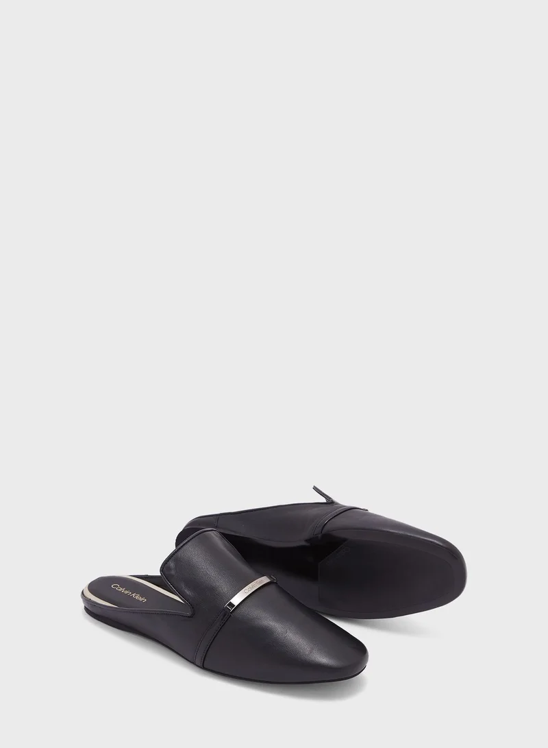 CALVIN KLEIN Logo Detailed Mules