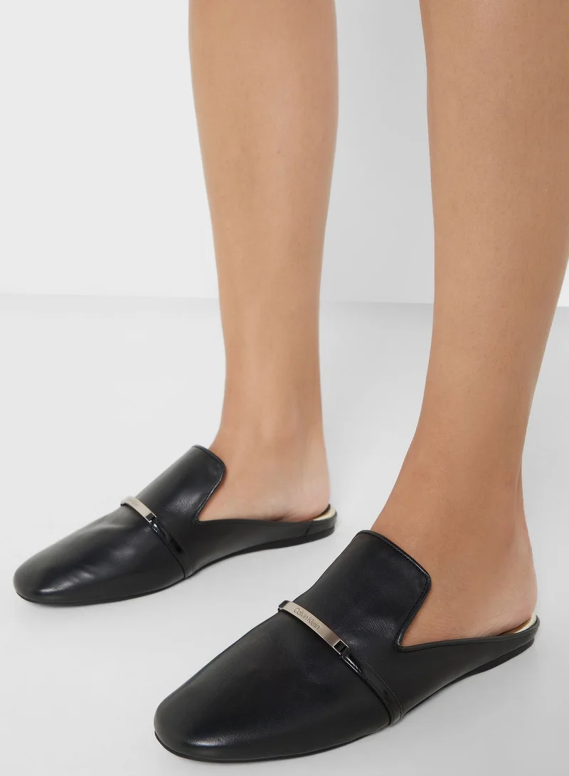 CALVIN KLEIN Logo Detailed Mules