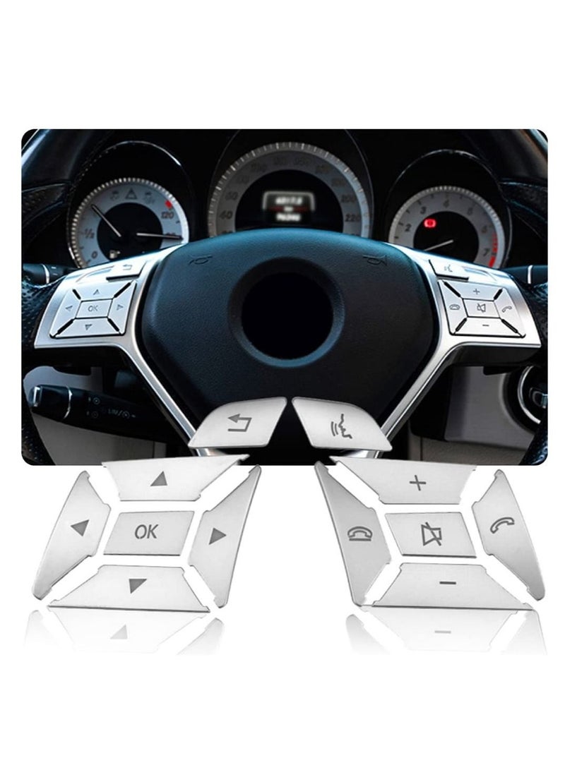 سيوسي Car Steering Wheel Button Trim Upholstery Compatible with Mercedes for CLA GLA GLK SLK CLS ML GL B C E Class Interial Cover Trim Car Interior Decoration Caps Accessories - Image 1
