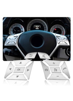 SYOSI Car Steering Wheel Button Trim Upholstery Compatible with Mercedes for CLA GLA GLK SLK CLS ML GL B C E Class Interial Cover Trim Car Interior Decoration Caps Accessories  - Image 1
