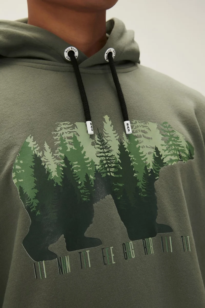 Bad Bear Integrity Hoodie Green Men's Sweatshirt 22.02.12.021-C123