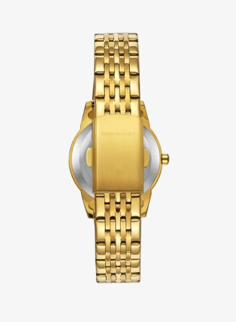 Kenneth Scott Champagne Women's Stainless Steel Analog Watch K23530-GBGC - 32x40 mm for Women | Best Price UAE