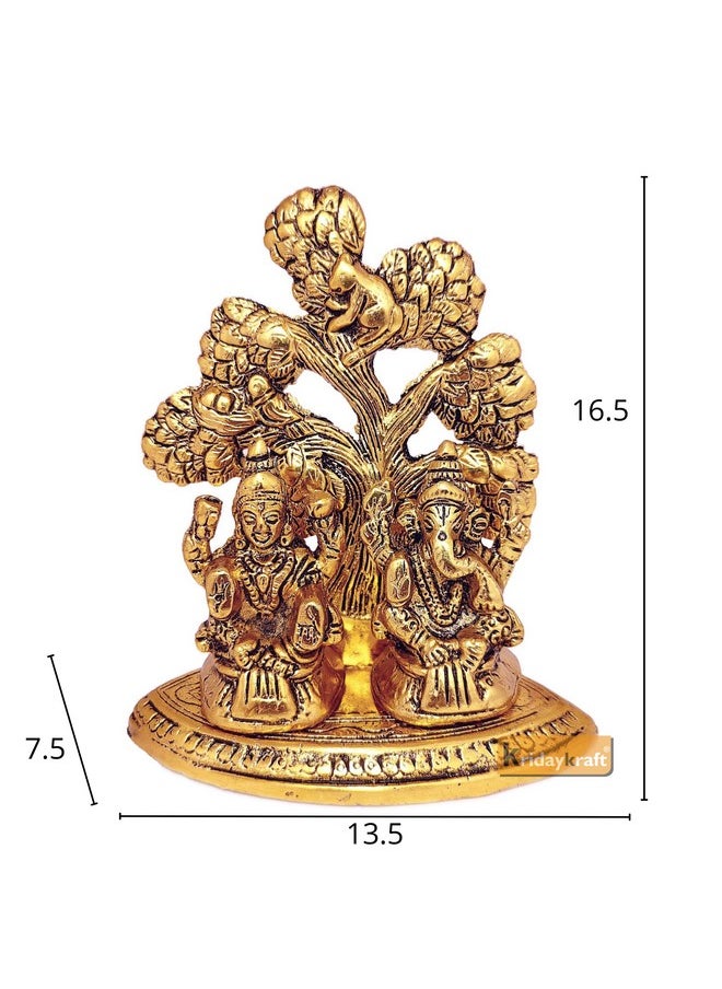 كريدايكرافت تمثال معدني من KridayKraft Laxmi Ganesh/Murti لعيد ديوالي بوجا حظ سعيد، تمثال Laxmi Ganesh للديكور المنزلي، تماثيل صغيرة هدية دينية، تمثال Ganesha Idol...  - Image 2