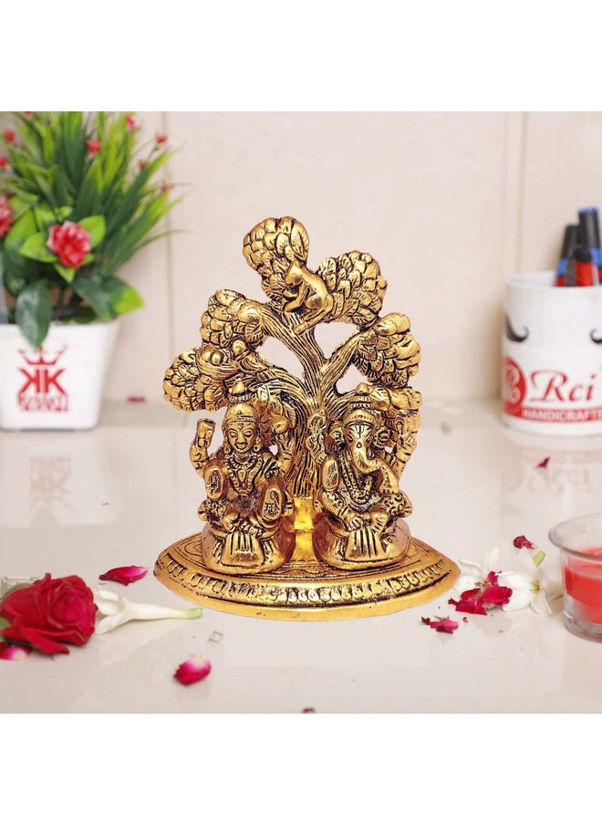 كريدايكرافت تمثال معدني من KridayKraft Laxmi Ganesh/Murti لعيد ديوالي بوجا حظ سعيد، تمثال Laxmi Ganesh للديكور المنزلي، تماثيل صغيرة هدية دينية، تمثال Ganesha Idol...  - Image 1