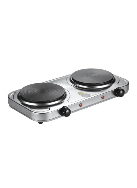 2500W Stainless Steel Double Hot Plate – Portable Electric Hob Double Burner with Adjustable Temperature Control
