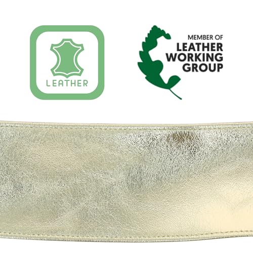 FASHIONGEN - Woman Italian leather Obi belt, CASSIANE - Golden, S-M - Image 4