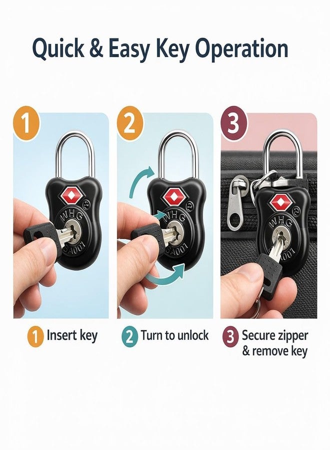 أقفال كويرا المعتمدة من إدارة أمن النقل الأمريكية (TSA) مع مفتاحين لحقائب السفر - Image 3