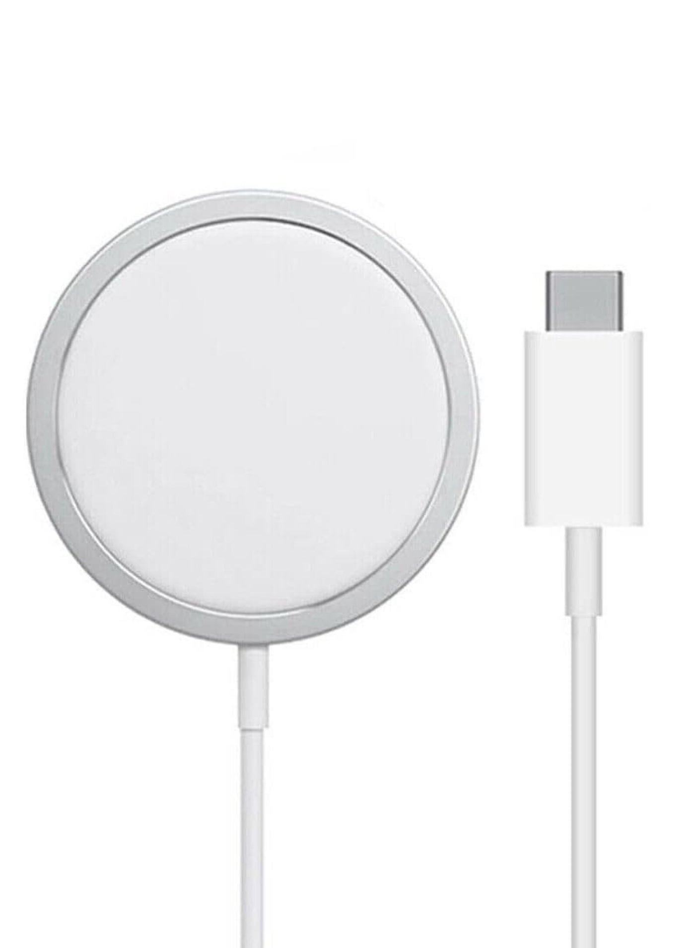 Wireless Magnetic Charger – Compatible with iPhone 12, 12 Mini, 12 Pro, 11 More | Strong Magnetic Hold, Lightweight Portable Design | White