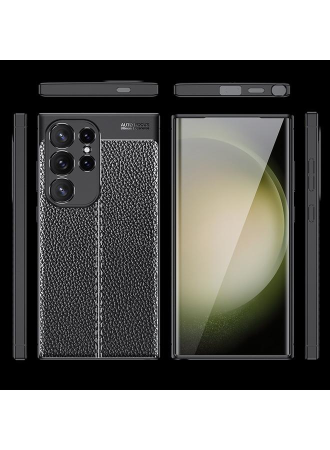 اس-توب جراب لهاتف Samsung Galaxy S24 Ultra 5G مصنوع من مادة TPU المقاومة للصدمات وملمس الليتشي - Image 3