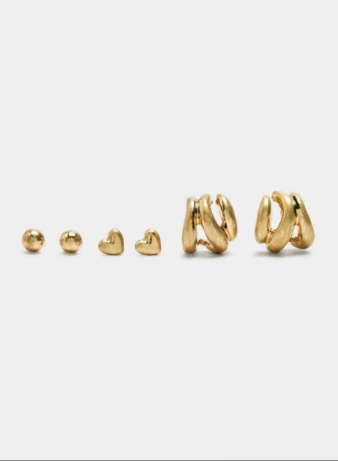 بارفوا مجموعة الأقراط الذهبية