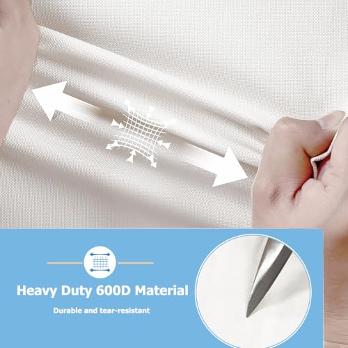 Alickwang Garment Rack Cover,Heavy Duty 600D Dustproof Waterproof Clothing Rack Covers with Zipper - Clothing Rack Covers for 45"W x 17.7"D x 80.3"H Metal Racks.White （Cover Only) - Image 4