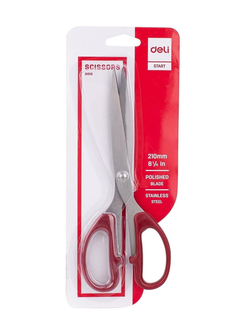 Deli E6010 Scissors, 210 Mm Length, Black/Red - Image 1
