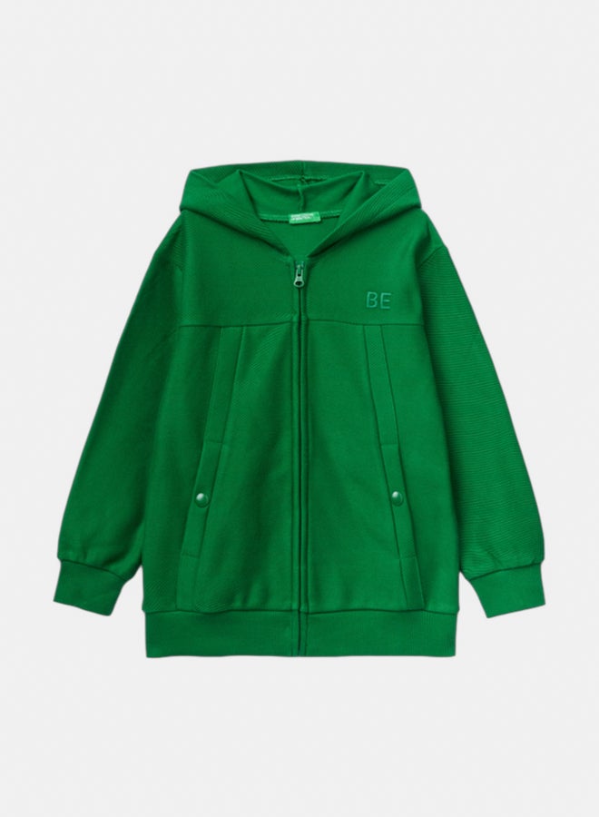 بينيتون سويتر أولاد بسحاب وتطريز - Image 1