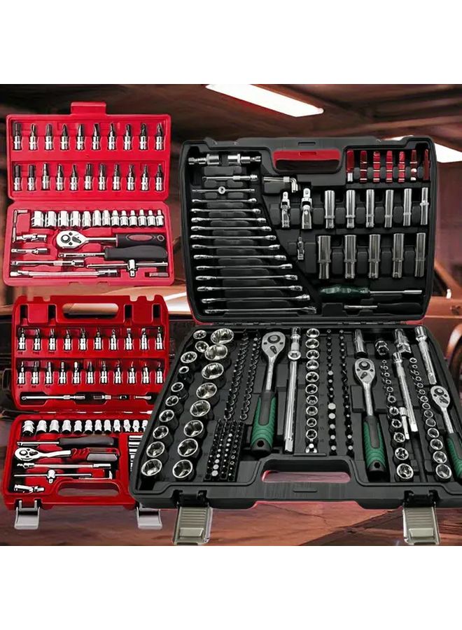 46 Pcs Red Mechanical Tool Socket Set Portable For Complex Repair Work - Image 1