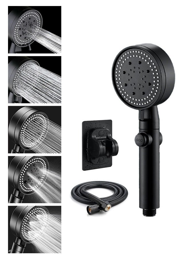 XiuWoo - High Pressure Multifunction Hand Spray Head Set with 5 Modes, 360° Adjustable Detachable Hydro Jet Shower Head and Pause Switch - Image 1