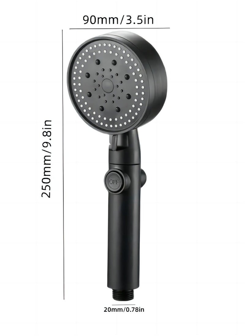 XiuWoo - High Pressure Multifunction Hand Spray Head Set with 5 Modes, 360° Adjustable Detachable Hydro Jet Shower Head and Pause Switch - Image 1