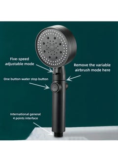 XiuWoo High Pressure Multifunction Hand Spray Head Set with 5 Modes, 360° Adjustable Detachable Hydro Jet Shower Head and Pause Switch  - Image 5