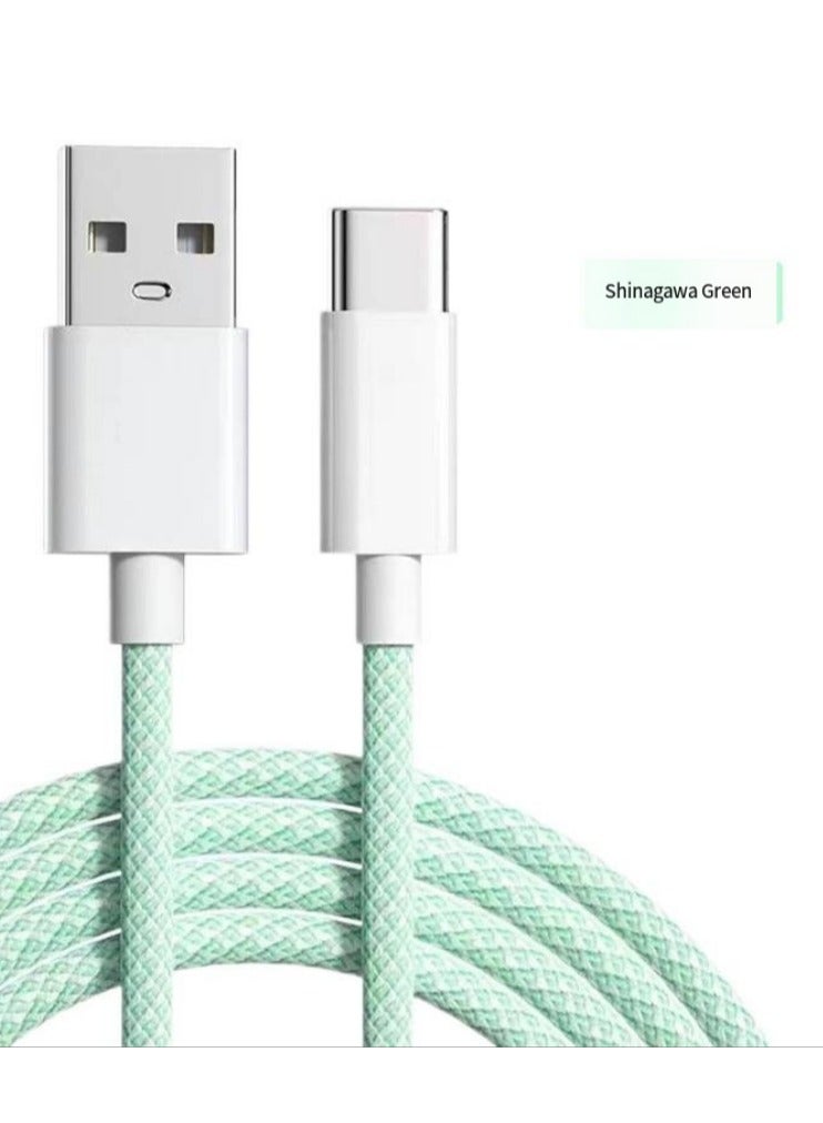 Fast charging cable for USB-C interface tablet phones (green, 2 meters) - Image 1