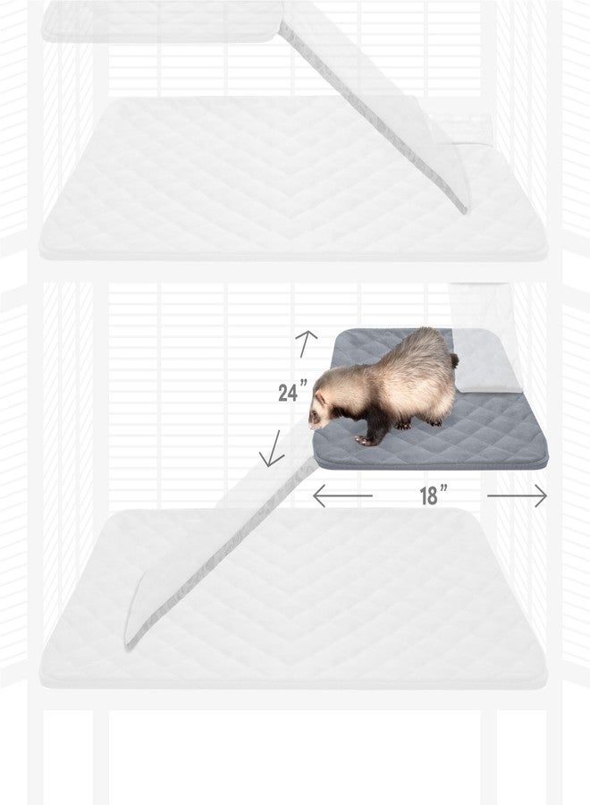 Paw Inspired Fitted Fleece Liner for Ferret Nation, Critter Nation Cage for Ferrets, Rats, Chinchillas, Hedgehogs & Other Small Animals (Gray, Shelf Liner) - Image 2
