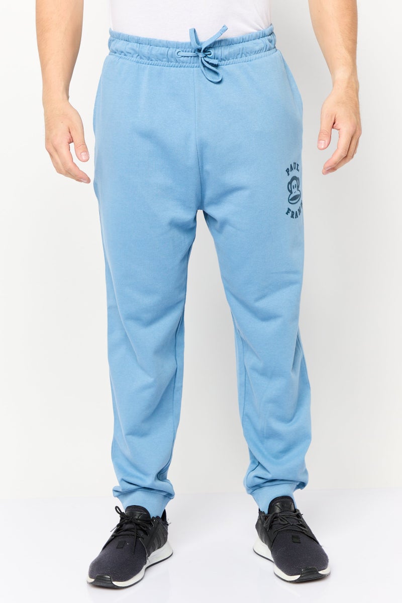 Paul Frank Men Regular Fit Brand Logo Jogger Pants, Slate Blue - Image 1