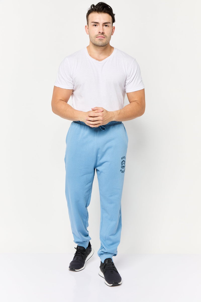 Paul Frank Men Regular Fit Brand Logo Jogger Pants, Slate Blue - Image 2