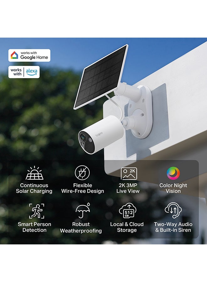 تي بي لينك طقم Tapo C410
طقم كاميرات مراقبة تعمل بالطاقة الشمسية
صور فائقة الجودة بدقة 2K و3MP
لاسلكيًا، يمكن تركيبه في أي مكان تقريبًا
مقاوم للطقس IP65 - Image 4