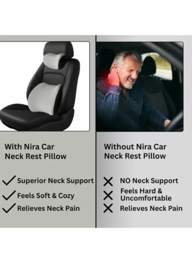 Car Headrest & Lumbar Support Cushion Memory Foam Neck Pillow with Breathable Removable Cover for Car Office & Home Comfort - Image 2