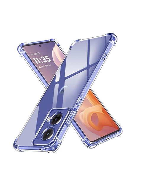 Clear Silicone Case for Motorola Moto G35 5G with Shockproof Protective Corners, Thin, Soft, Transparent Protective Case, Flexible TPU Transparent Mobile Phone Case, Scratch-Resistant Case