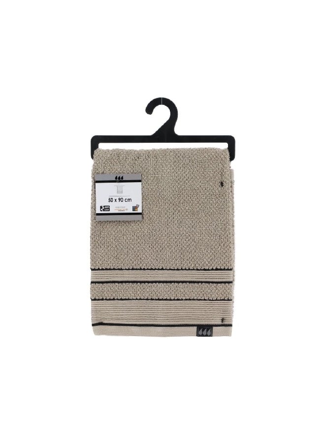 Tendance Bi-Color Premium Cotton Soft Hand Towel Twine and Black 50 x 90 cm AA7013161 - Image 1