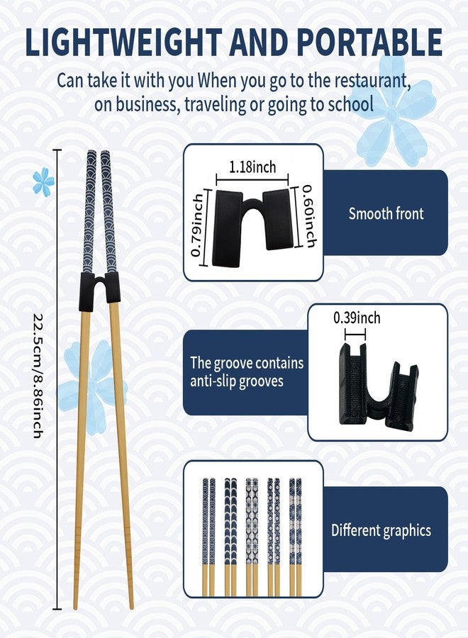 braxan 7PCS Training Chopsticks for Adults & Kids - Chopsticks for Beginners Learning Set | Japanese Style Wooden Training Chopstick, Reusable & Dishwasher Safe (8.86 Inch)​ - Image 2