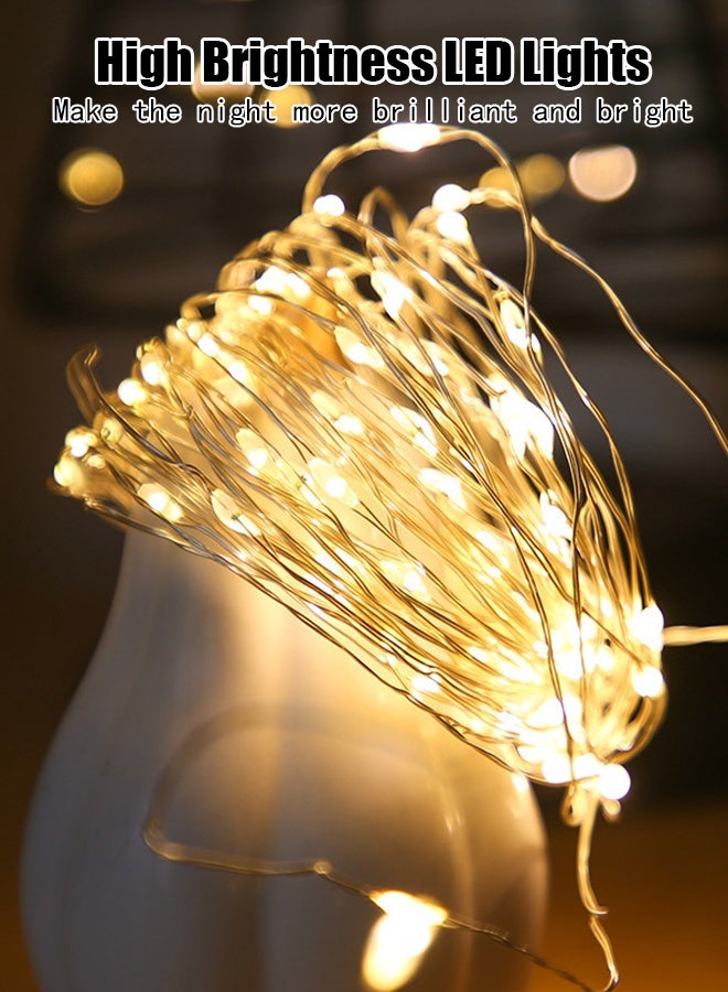 22 meters, 200 LED small colored lights, solar copper wire light string, mini waterproof room festival light strip, starry sky decorative atmosphere light, applicable for Halloween, Christmas, wedding decorative light strings - Image 4