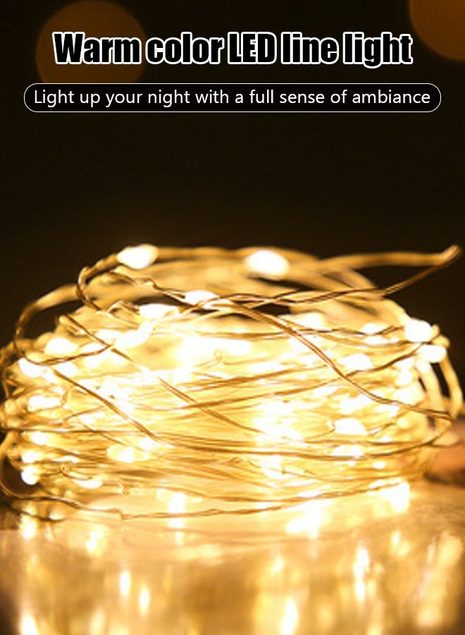 22 meters, 200 LED small colored lights, solar copper wire light string, mini waterproof room festival light strip, starry sky decorative atmosphere light, applicable for Halloween, Christmas, wedding decorative light strings - Image 3