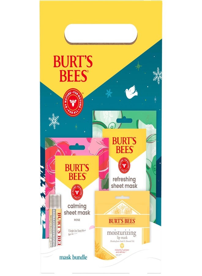 Burt's Bees Burt’s Bees Mask Bundle Gift Set; , Ultra Conditioning Lip Balm and Moisturizing Lip, Refreshing Sheet and Calming Sheet Masks; Festive Packaging; 1 Gift Set - Image 5