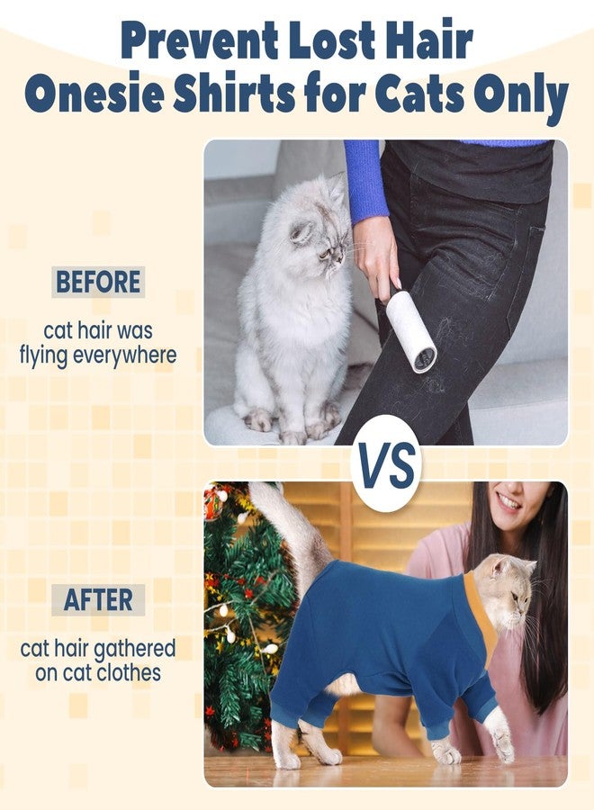 ADNIKIA Cat Hair Sticky Onesie, Prevent Hair Loss Cat Pajamas, Long Sleeves Anti-Licking & Skin Disease Recovery Suit for Cats, Sphynx Clothes Costumes Outfits for Pet - Image 4