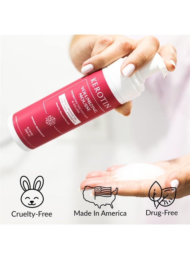 KEROTIN Volumizing Mousse-Lifter Foam for Instant Hair Definition-Lift style, Conditioning Mousse for Shine - Boosts Hair Thickness, Ideal for Fine and Thinning Hair - Cruelty Free, Made in the US - Image 5
