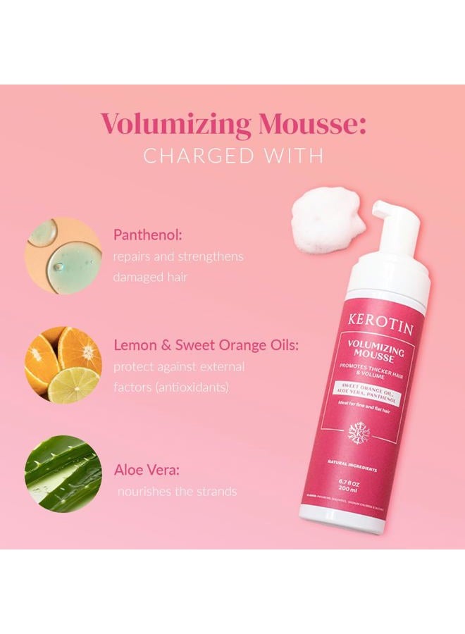 KEROTIN Volumizing Mousse-Lifter Foam for Instant Hair Definition-Lift style, Conditioning Mousse for Shine - Boosts Hair Thickness, Ideal for Fine and Thinning Hair - Cruelty Free, Made in the US - Image 2