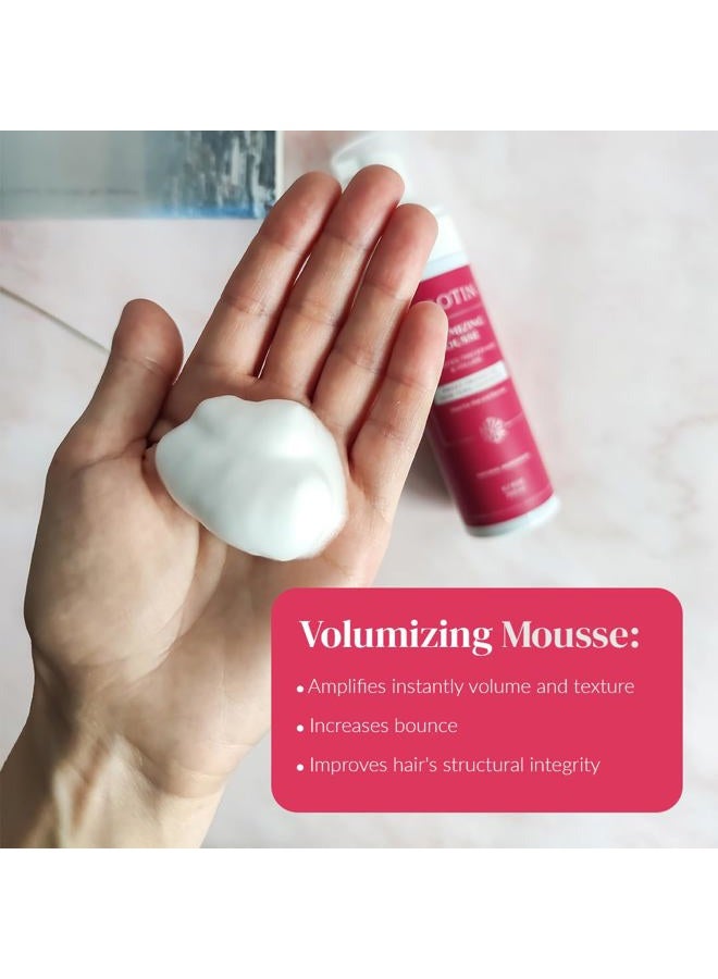 KEROTIN Volumizing Mousse-Lifter Foam for Instant Hair Definition-Lift style, Conditioning Mousse for Shine - Boosts Hair Thickness, Ideal for Fine and Thinning Hair - Cruelty Free, Made in the US - Image 3