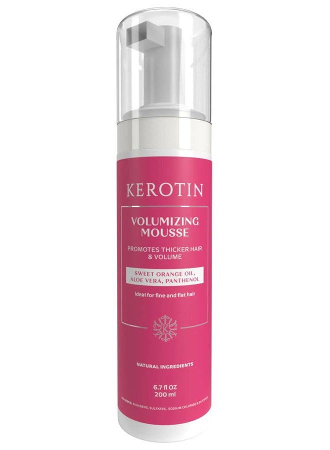 KEROTIN Volumizing Mousse-Lifter Foam for Instant Hair Definition-Lift style, Conditioning Mousse for Shine - Boosts Hair Thickness, Ideal for Fine and Thinning Hair - Cruelty Free, Made in the US - Image 1