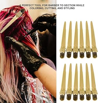 Semme Hair Styling Clips Salon Hair Clips 12pcsBox Hair Styling Clips Hairdressing Salon Sectioning Hairpins for Salon Styling 6 ColorsGold - Image 4