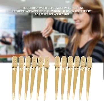 Semme Hair Styling Clips Salon Hair Clips 12pcsBox Hair Styling Clips Hairdressing Salon Sectioning Hairpins for Salon Styling 6 ColorsGold - Image 2