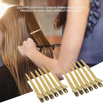 Semme Hair Styling Clips Salon Hair Clips 12pcsBox Hair Styling Clips Hairdressing Salon Sectioning Hairpins for Salon Styling 6 ColorsGold - Image 3