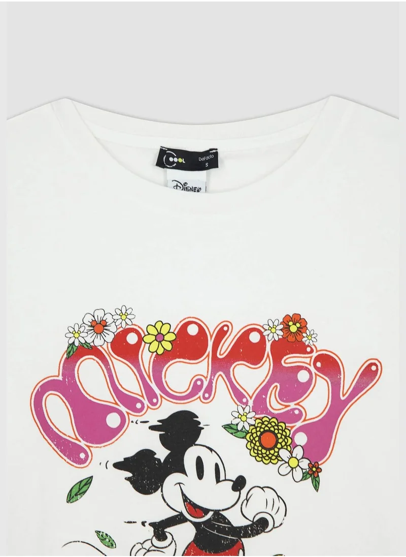 DeFacto Regular Fit Short Sleeve Mickey & Minnie Print T-Shirt
