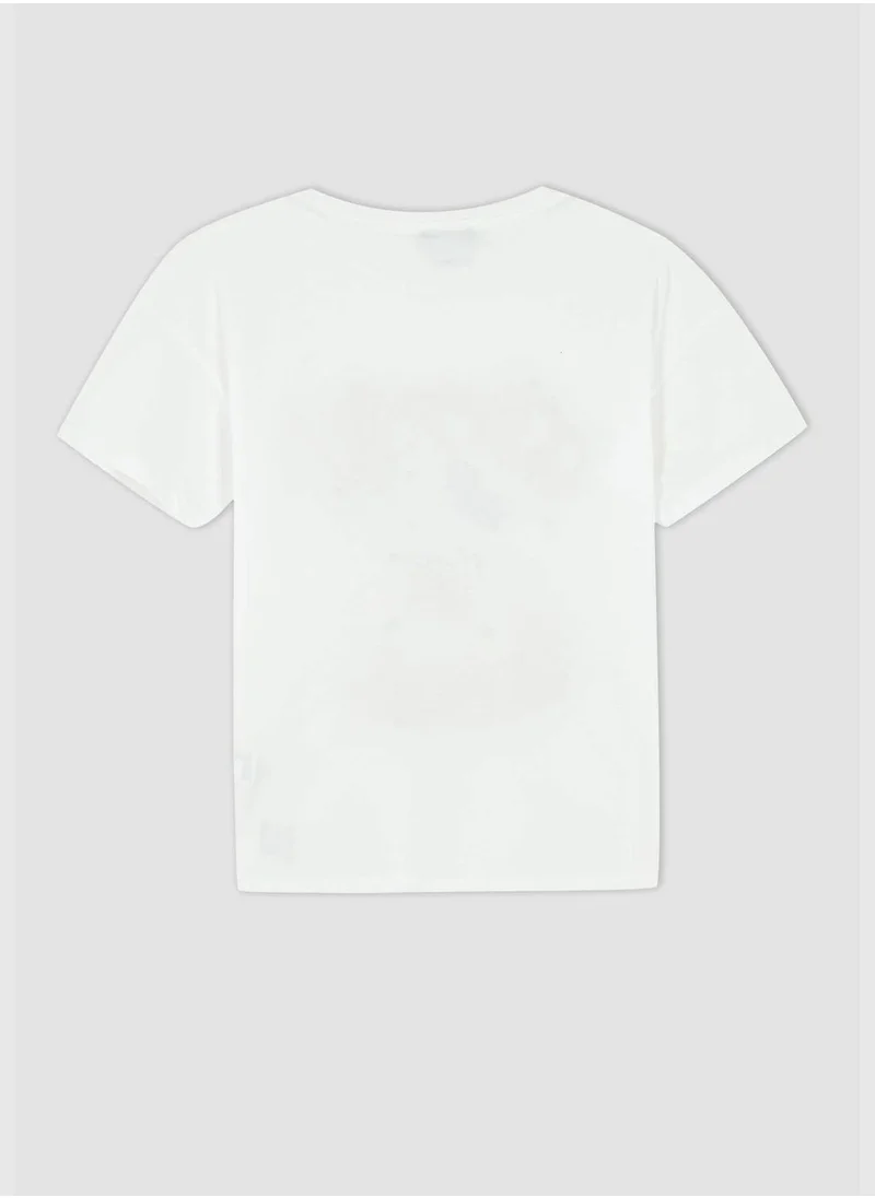 DeFacto Regular Fit Short Sleeve Mickey & Minnie Print T-Shirt