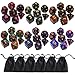 CREEBUY Polyhedral DND Dice Set6 Pack DoubleColors Nebula Dice Sets Compatible with Dungeons and Dragons DD Role Playing Game RPG Games Dice with D4 D6 D8 D10 D D12 D20 6 Glitter Dices - Image 2
