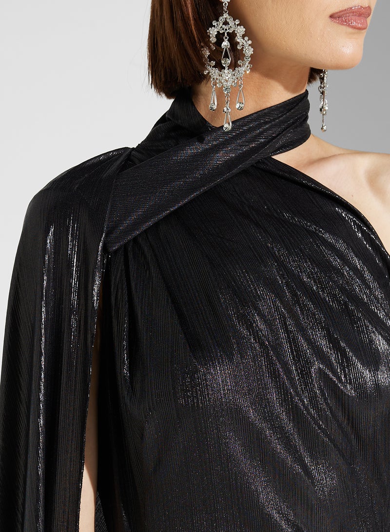 Namshi x One-Shoulder Cape Dress - Image 4