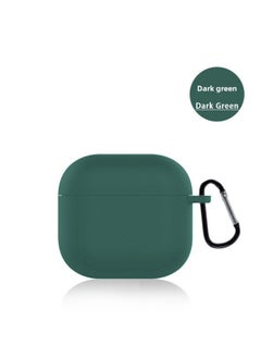 Generic 2024 Airpods4 Headset Protective Cover Solid Color Apple 4 Generation Silicone Bluetooth Headset Anti-fall Protective Cover-Color:Dark Green -Applicable Models:Airpods 4  2.0mm  - Image 1