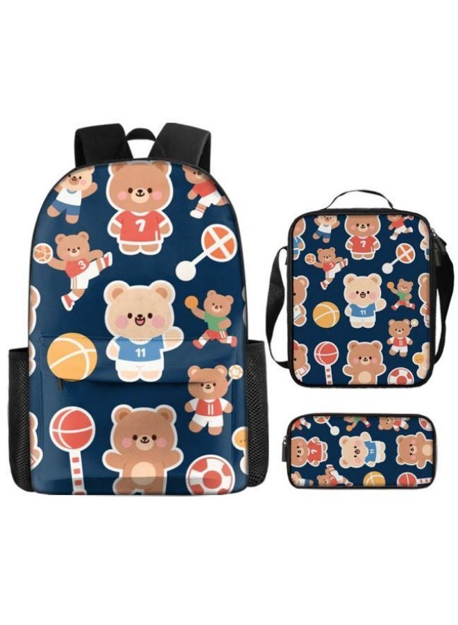 [Super new special offer] Cartoon theme bag three-piece set | double-shoulder + hand-held + storage pen bag | gift self-use good-looking - 617  - Image 2